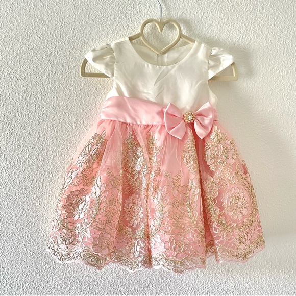 Dresses Baby Girl Formal Pink Gold Dress 1218mo Poshmark